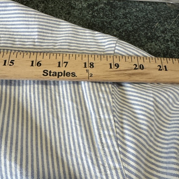 Ralph Lauren Men's Slim Fit Oxford Striped Button Down Blue White Sz XL Flesh - Picture 7 of 13